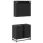 vidaXL Set Mobili da Bagno 2 pz Nero in Legno Multistrato