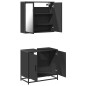 vidaXL Set Mobili da Bagno 2 pz Nero in Legno Multistrato