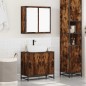 vidaXL Set Mobili da Bagno 2 pz Rovere Fumo in Legno Multistrato vidaXL Set Mobili da Bagno 2 pz Rovere Fumo in Legno Multistrato
