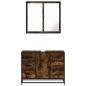 vidaXL Set Mobili da Bagno 2 pz Rovere Fumo in Legno Multistrato vidaXL Set Mobili da Bagno 2 pz Rovere Fumo in Legno Multistrato