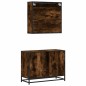 vidaXL Set Mobili da Bagno 2 pz Rovere Fumo in Legno Multistrato vidaXL Set Mobili da Bagno 2 pz Rovere Fumo in Legno Multistrato