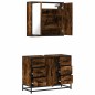 vidaXL Set Mobili da Bagno 2 pz Rovere Fumo in Legno Multistrato vidaXL Set Mobili da Bagno 2 pz Rovere Fumo in Legno Multistrato