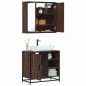 vidaXL Set Mobili da Bagno 2 pz Rovere Marrone in Legno Multistrato