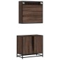 vidaXL Set Mobili da Bagno 2 pz Rovere Marrone in Legno Multistrato