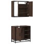vidaXL Set Mobili da Bagno 2 pz Rovere Marrone in Legno Multistrato