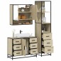 vidaXL Set Mobili da Bagno 3 pz Rovere Sonoma in Legno Multistrato vidaXL Set Mobili da Bagno 3 pz Rovere Sonoma in Legno Multistrato