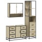 vidaXL Set Mobili da Bagno 3 pz Rovere Sonoma in Legno Multistrato vidaXL Set Mobili da Bagno 3 pz Rovere Sonoma in Legno Multistrato