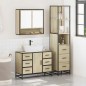 vidaXL Set Mobili da Bagno 3 pz Rovere Sonoma in Legno Multistrato vidaXL Set Mobili da Bagno 3 pz Rovere Sonoma in Legno Multistrato