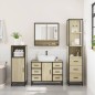 vidaXL Set Mobili da Bagno 3 pz Rovere Sonoma in Legno Multistrato vidaXL Set Mobili da Bagno 3 pz Rovere Sonoma in Legno Multistrato