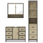 vidaXL Set Mobili da Bagno 3 pz Rovere Sonoma in Legno Multistrato vidaXL Set Mobili da Bagno 3 pz Rovere Sonoma in Legno Multistrato