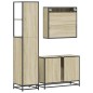 vidaXL Set Mobili da Bagno 3 pz Rovere Sonoma in Legno Multistrato vidaXL Set Mobili da Bagno 3 pz Rovere Sonoma in Legno Multistrato