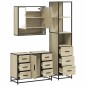 vidaXL Set Mobili da Bagno 3 pz Rovere Sonoma in Legno Multistrato vidaXL Set Mobili da Bagno 3 pz Rovere Sonoma in Legno Multistrato