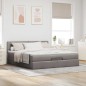 vidaXL Struttura Letto Pouf con Materasso Tortora 180x200cm in Tessuto vidaXL Struttura Letto Pouf con Materasso Tortora 180x200cm in Tessuto