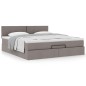 vidaXL Struttura Letto Pouf con Materasso Tortora 180x200cm in Tessuto vidaXL Struttura Letto Pouf con Materasso Tortora 180x200cm in Tessuto