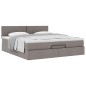 vidaXL Struttura Letto Pouf con Materasso Tortora 180x200cm in Tessuto vidaXL Struttura Letto Pouf con Materasso Tortora 180x200cm in Tessuto