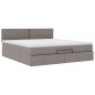 vidaXL Struttura Letto Pouf con Materasso Tortora 180x200cm in Tessuto vidaXL Struttura Letto Pouf con Materasso Tortora 180x200cm in Tessuto