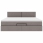vidaXL Struttura Letto Pouf con Materasso Tortora 180x200cm in Tessuto vidaXL Struttura Letto Pouf con Materasso Tortora 180x200cm in Tessuto