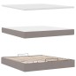 vidaXL Struttura Letto Pouf con Materasso Tortora 180x200cm in Tessuto vidaXL Struttura Letto Pouf con Materasso Tortora 180x200cm in Tessuto