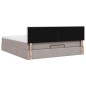 vidaXL Struttura Letto Pouf con Materasso Tortora 180x200cm in Tessuto vidaXL Struttura Letto Pouf con Materasso Tortora 180x200cm in Tessuto