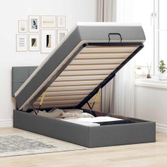 vidaXL Struttura Letto Pouf con Materasso 180x200 cm in Tessuto