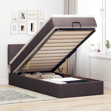vidaXL Struttura Letto Pouf con Materasso 80x200 cm in Tessuto