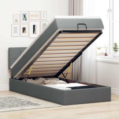 vidaXL Struttura Letto Pouf con Materasso 90x190 cm in Tessuto