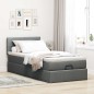 vidaXL Pouf Letto con Materasso Grigio Scuro 90x200 cm in Tessuto