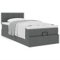 vidaXL Pouf Letto con Materasso Grigio Scuro 90x200 cm in Tessuto