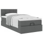 vidaXL Pouf Letto con Materasso Grigio Scuro 90x200 cm in Tessuto