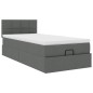 vidaXL Pouf Letto con Materasso Grigio Scuro 90x200 cm in Tessuto