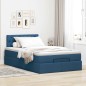 vidaXL Struttura Letto Pouf con Materasso Blu 120x190 cm in Tessuto