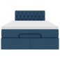 vidaXL Struttura Letto Pouf con Materasso Blu 120x190 cm in Tessuto