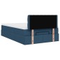 vidaXL Struttura Letto Pouf con Materasso Blu 120x190 cm in Tessuto