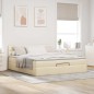 vidaXL Struttura Letto Pouf con Materasso Crema 180x200 cm in Tessuto vidaXL Struttura Letto Pouf con Materasso Crema 180x200 cm in Tessuto