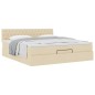 vidaXL Struttura Letto Pouf con Materasso Crema 180x200 cm in Tessuto vidaXL Struttura Letto Pouf con Materasso Crema 180x200 cm in Tessuto