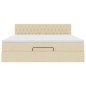 vidaXL Struttura Letto Pouf con Materasso Crema 180x200 cm in Tessuto vidaXL Struttura Letto Pouf con Materasso Crema 180x200 cm in Tessuto