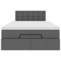 vidaXL Pouf Letto con Materasso Grigio Scuro 120x190 cm in Tessuto vidaXL Pouf Letto con Materasso Grigio Scuro 120x190 cm in Tessuto