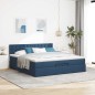 vidaXL Struttura Letto Pouf con Materasso Blu 180x200cm in Tessuto vidaXL Struttura Letto Pouf con Materasso Blu 180x200cm in Tessuto