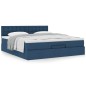 vidaXL Struttura Letto Pouf con Materasso Blu 180x200cm in Tessuto vidaXL Struttura Letto Pouf con Materasso Blu 180x200cm in Tessuto