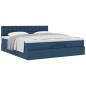 vidaXL Struttura Letto Pouf con Materasso Blu 180x200cm in Tessuto vidaXL Struttura Letto Pouf con Materasso Blu 180x200cm in Tessuto