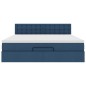 vidaXL Struttura Letto Pouf con Materasso Blu 180x200cm in Tessuto vidaXL Struttura Letto Pouf con Materasso Blu 180x200cm in Tessuto