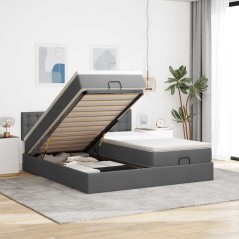 vidaXL Struttura Letto Pouf con Materassi 180x200 cm in Tessuto
