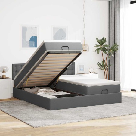 vidaXL Struttura Letto Pouf con Materassi 180x200 cm in Tessuto