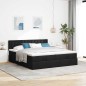 vidaXL Struttura Letto Pouf con Materassi Nero 160x200 cm in Tessuto vidaXL Struttura Letto Pouf con Materassi Nero 160x200 cm in Tessuto