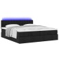 vidaXL Struttura Letto Pouf con Materassi Nero 160x200 cm in Tessuto vidaXL Struttura Letto Pouf con Materassi Nero 160x200 cm in Tessuto