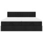 vidaXL Struttura Letto Pouf con Materassi Nero 160x200 cm in Tessuto vidaXL Struttura Letto Pouf con Materassi Nero 160x200 cm in Tessuto