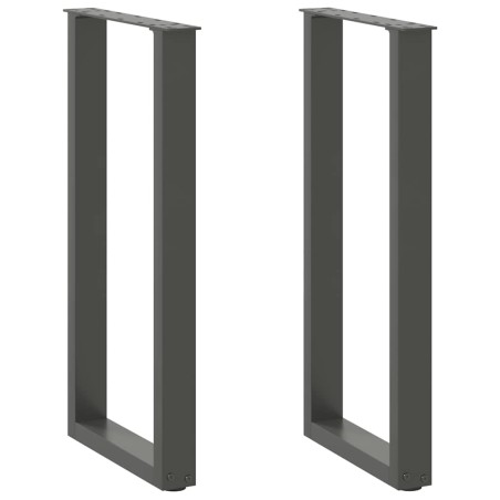 vidaXL Gambe Tavolino Caffè a U 2 pz Antracite 38x(72-73) cm Acciaio