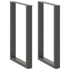 vidaXL Gambe Tavolino Caffè a U 2 pz Antracite 60x(90-91)cm in Acciaio