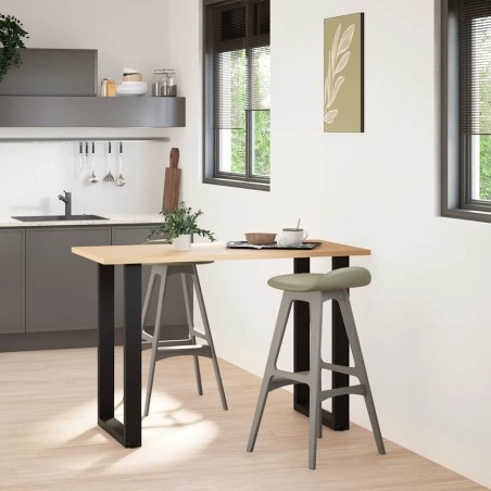 vidaXL Gambe Tavolino da Caffè a U 2 pz Nero 60x(90-91) cm in Acciaio