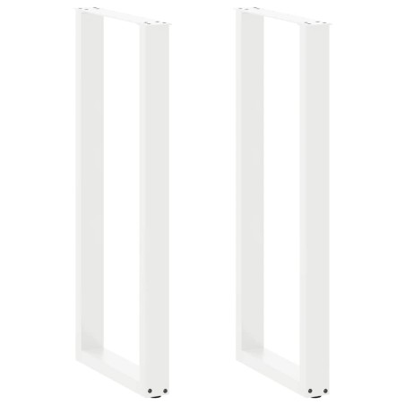 vidaXL Gambe Tavolino da Caffè a U 2 pz Bianco 50x(110-111) cm Acciaio